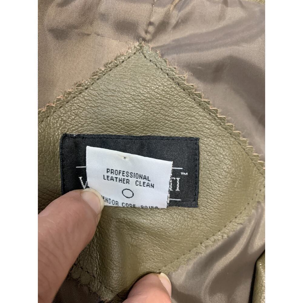 Via Accenti Women's Leather Jacket Army Green 18W Single Breasted 2 Button - Picture 8 of 10
